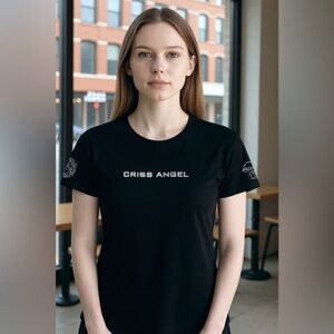 Criss Angel Mindfreak rhinestone baby doll tee